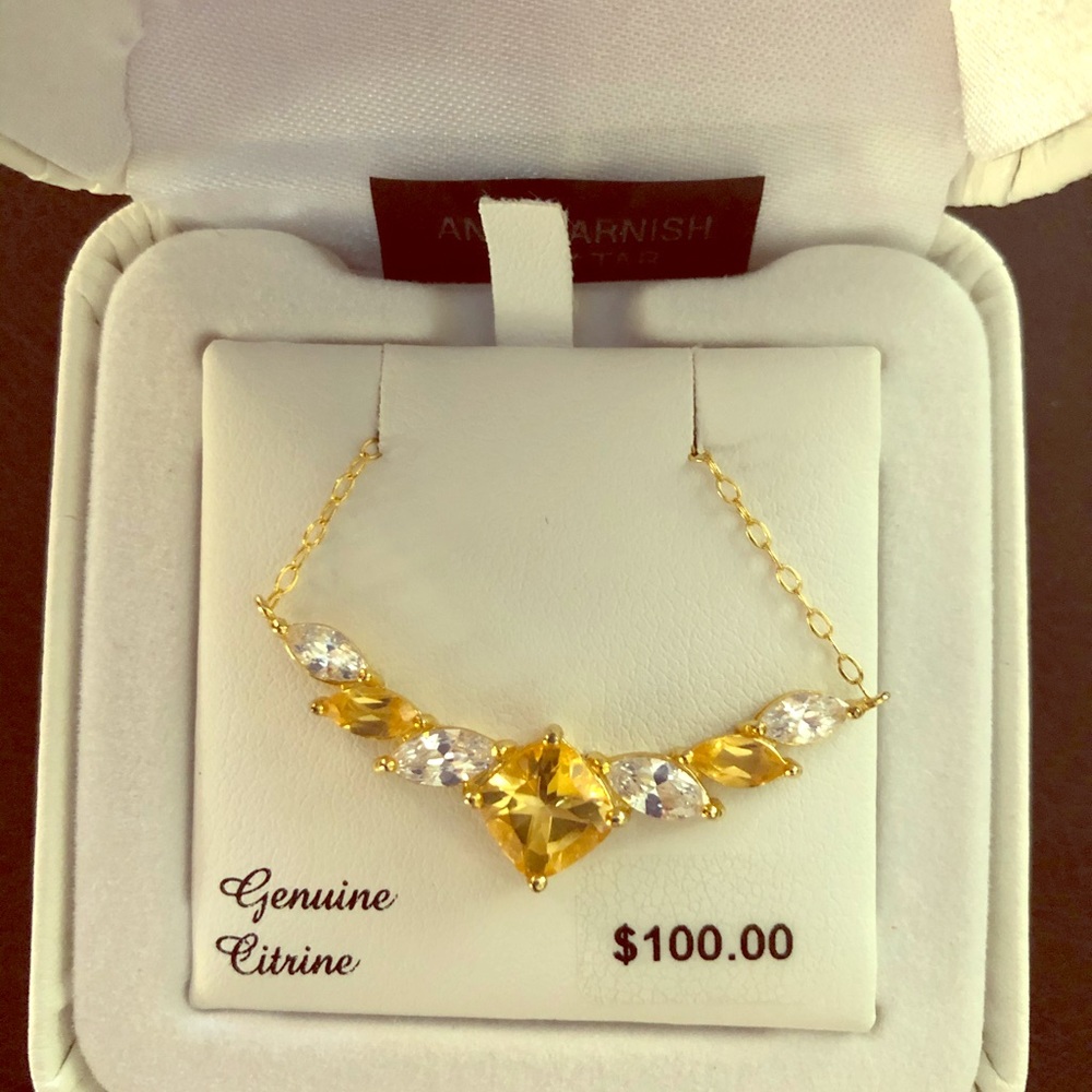 November Birthdays!!🎂 Citrine and CZ necklace